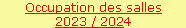 Occupation des salles
2023 / 2024