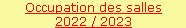 Occupation des salles
2022 / 2023
